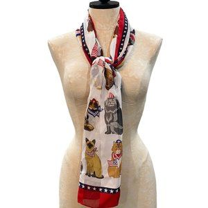 🥳 5/$35!! 🥳 Adorable Patriotic Cats (some wearing hats) Scarf